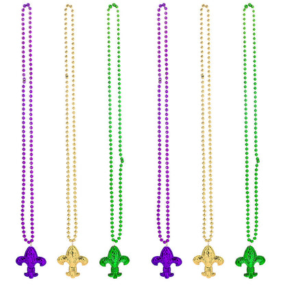 Mardi Gras Carnival Beaded Crown Necklaces