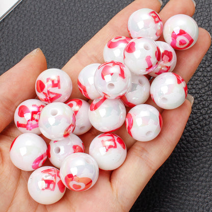 Valentine’s Day Heart-Printed Acrylic Beads