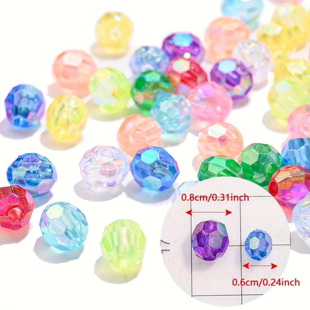100PCS 6/8mm Diamond-Shaped Acrylic Bead Set