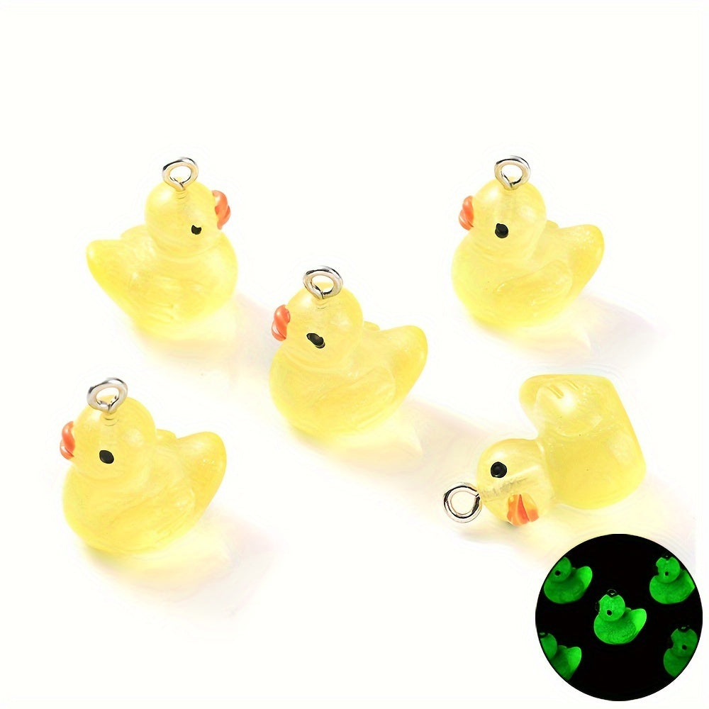 10PCS 16×20mm Luminous Duck Acrylic Bead Set