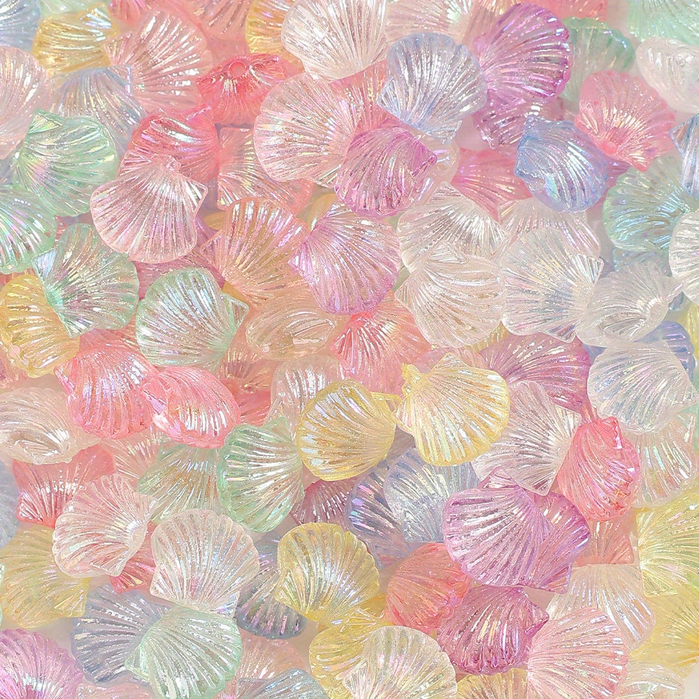Clear Shell Shape Acrylic Beads