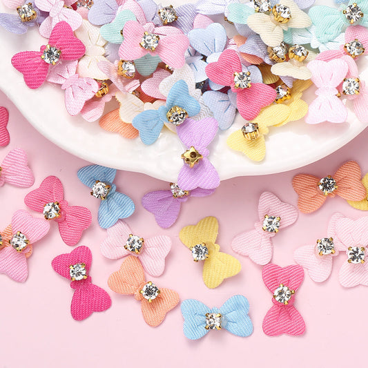 1.8x1 cm Rhinestone Bow Sewing Patches