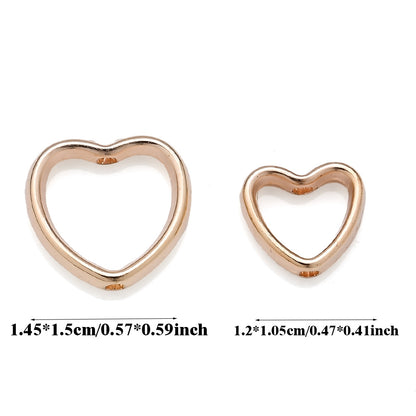 50pcs Golden & Silvery Heart-Shaped Plastic Beads