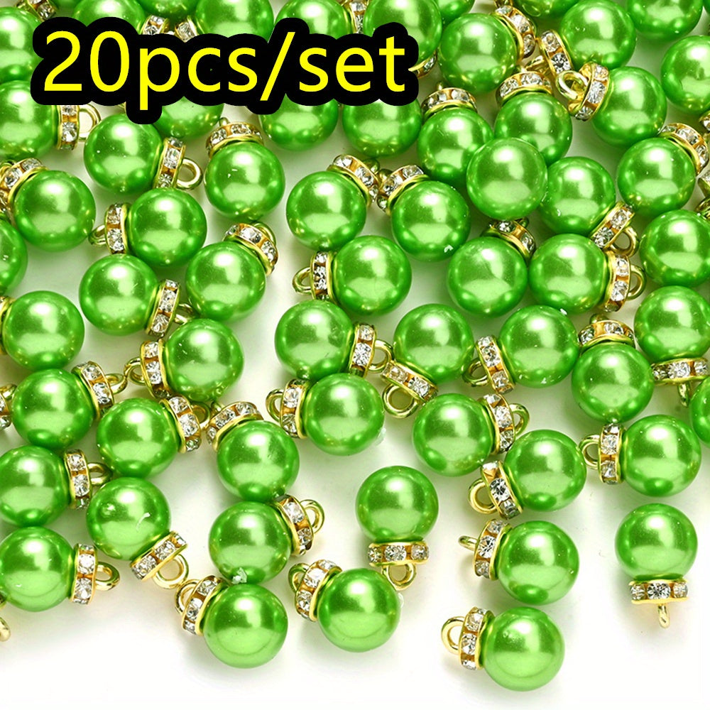 20pcs/set Shiny CCB Christmas Imitation Pearl Pendant Beads