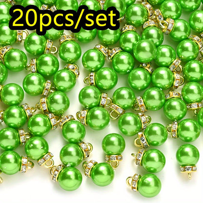 20pcs/set Shiny CCB Christmas Imitation Pearl Pendant Beads