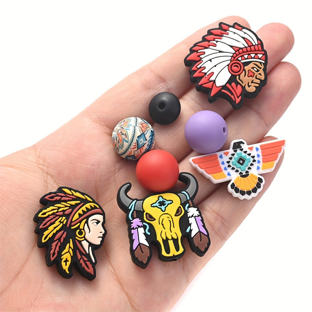 20pcs Tribal Theme Set Silicone Beads