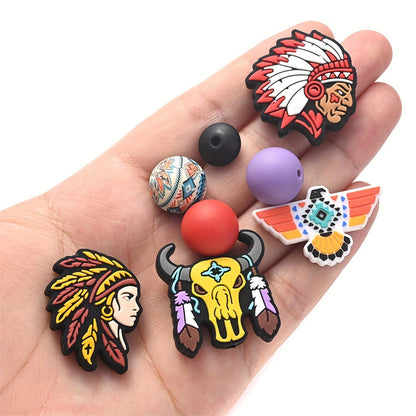 Tribal Theme Silicone Beads Set