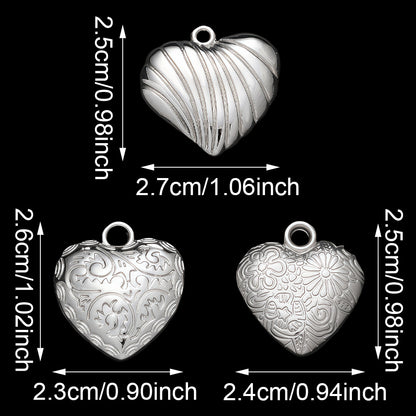 Textured Heart Pendant Beads