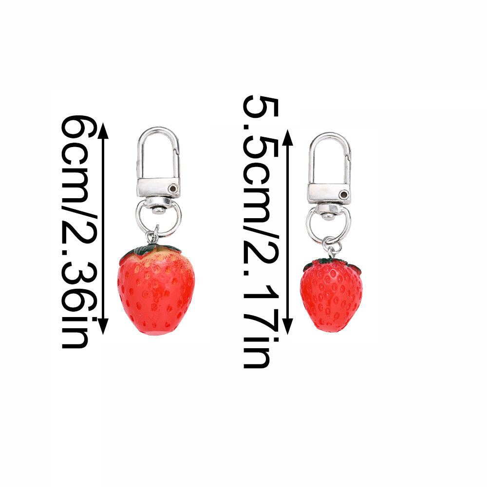 3D Strawberry Resin Pendant Charms