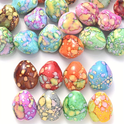 Multicolor Oval Acrylic Beads