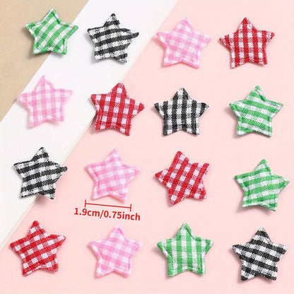 Plaid Star Embroidered Patches