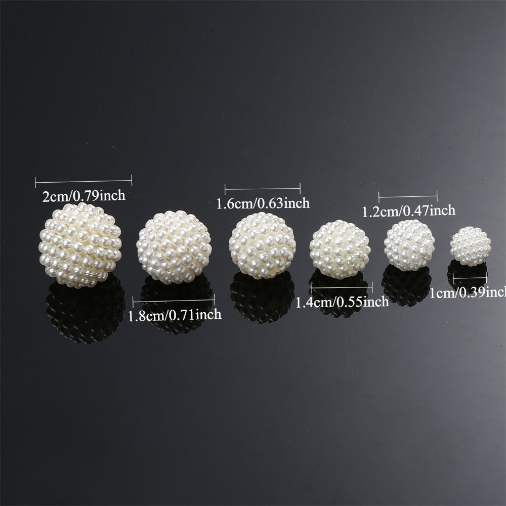Beige Textured Berry Acrylic Beads