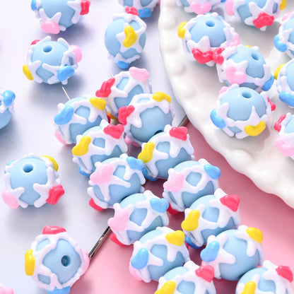Painted Acrylic Round Beads