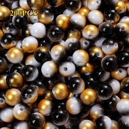 100/200pcs 6/8mm Fashion Gradient Acrylic Beads