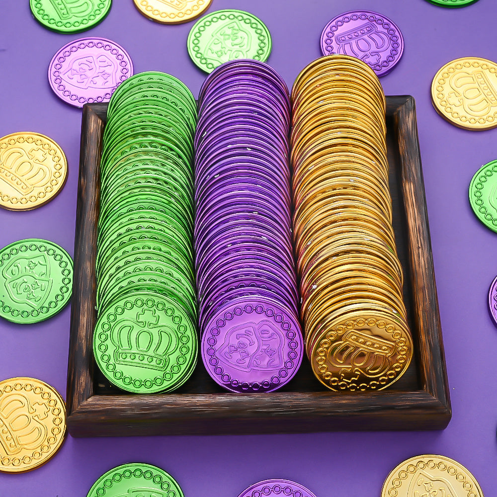 Mardi Gras Plastic Party Coins