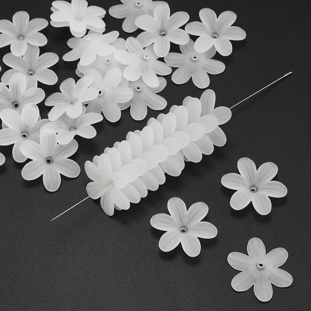 50pcs/set Matte Bauhinia Flower Holder Acrylic Beads