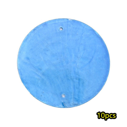 10-Piece Round Ocean Stone Pendants