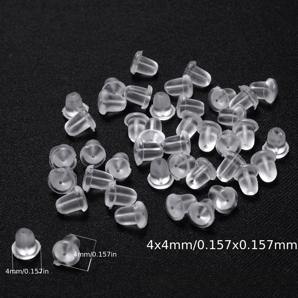 100PCS Soft Silicone Earring Back Set