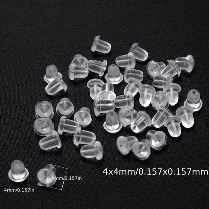 100PCS Soft Silicone Earring Back Set