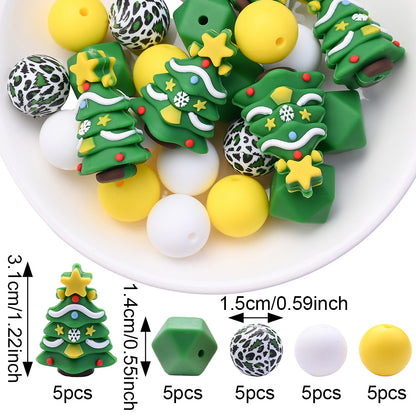 Christmas Silicone Focal Bead Set