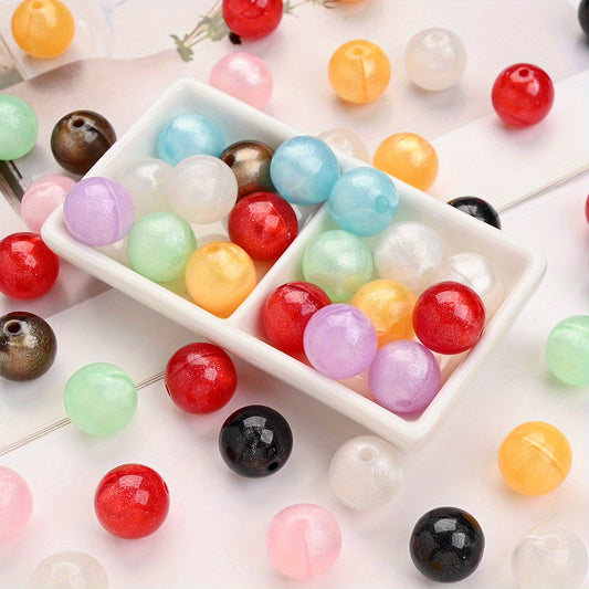 Fine Glitter Round Acrylic Beads