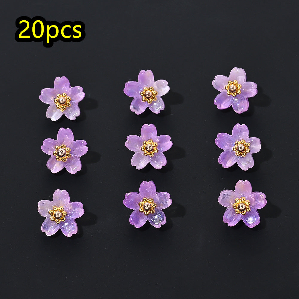Shiny UV Iris Flower Beads