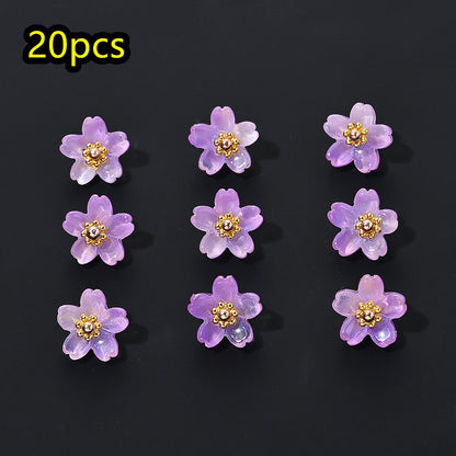 Shiny UV Iris Flower Beads