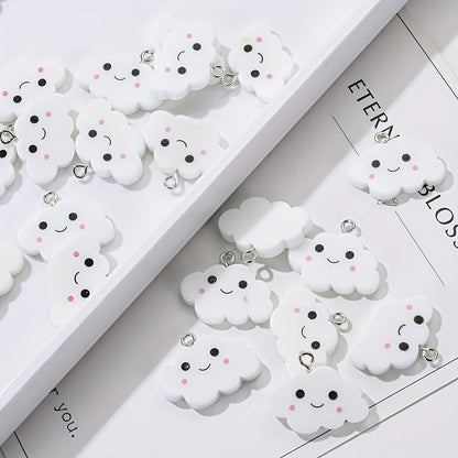 10PCS White Cloud Resin Pendant Set