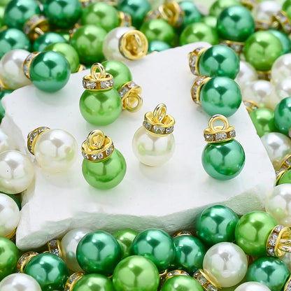 Green Imitation Pearl Pendant Beads