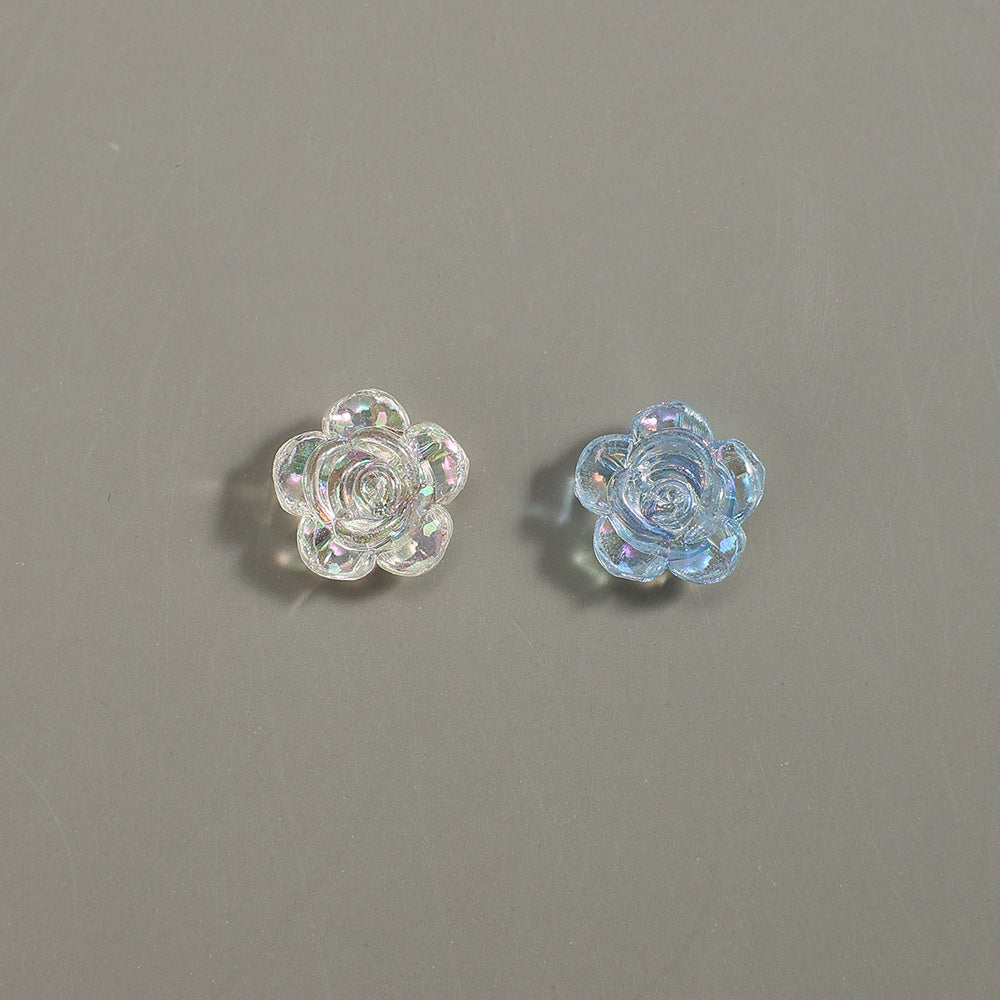 100pcs 12mm Translucent Rose Acrylic Beads