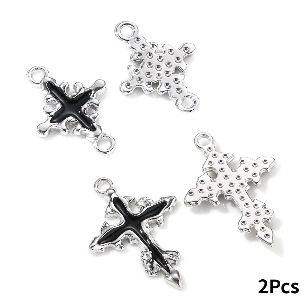 Y2K Rhinestone Cross Alloy Pendants