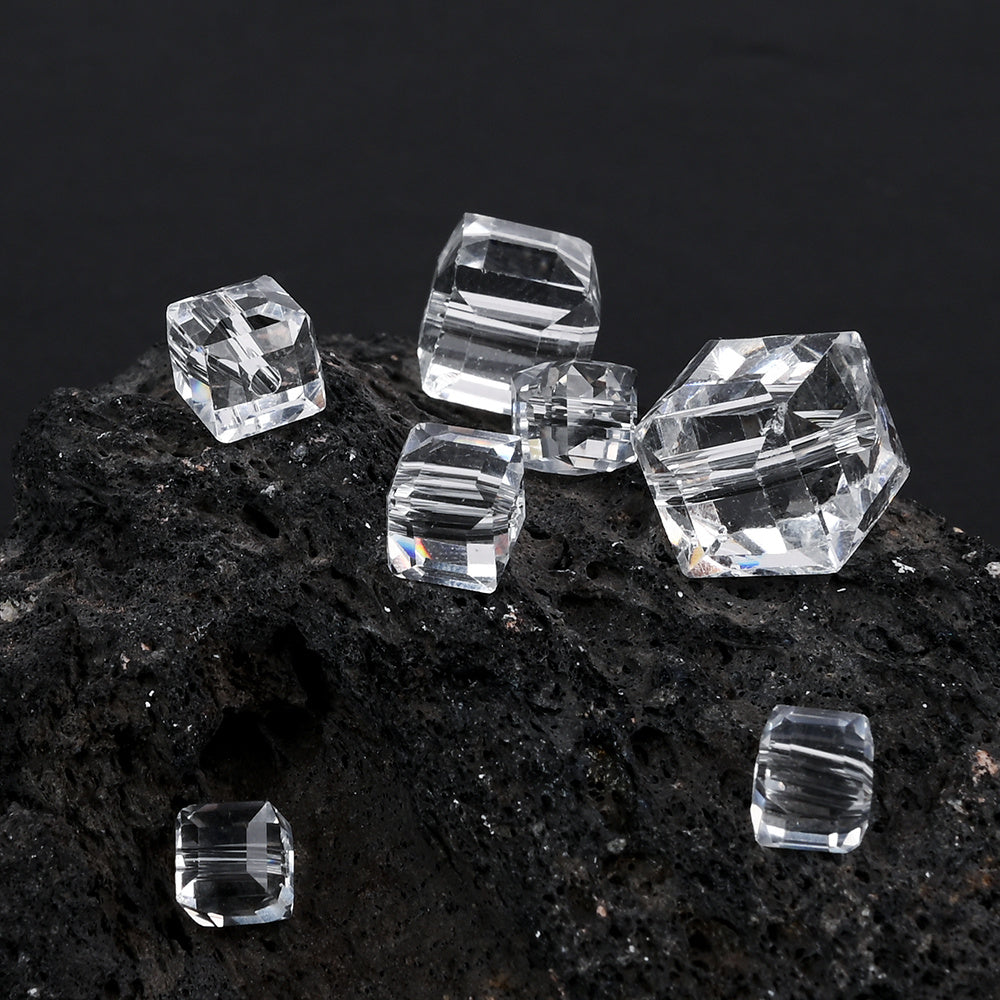 6/8/10/12mm Cubic Glass Beads