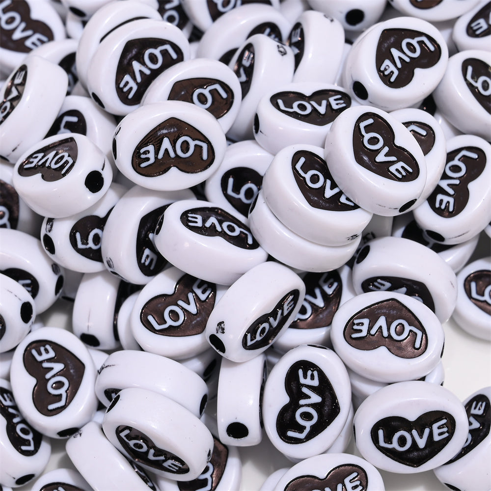 Colorful Heart Love Letter Beads
