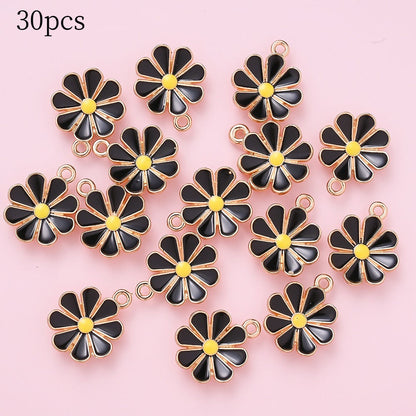 Color Block Daisy Enamel Charms
