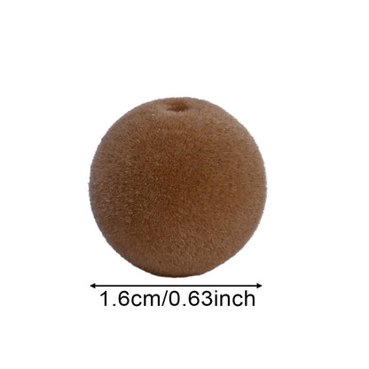 50pcs 16mm Fluffy Acrylic Round Beads