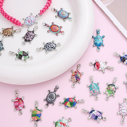 10PCS Multicolor Alloy Turtle Pendant Set