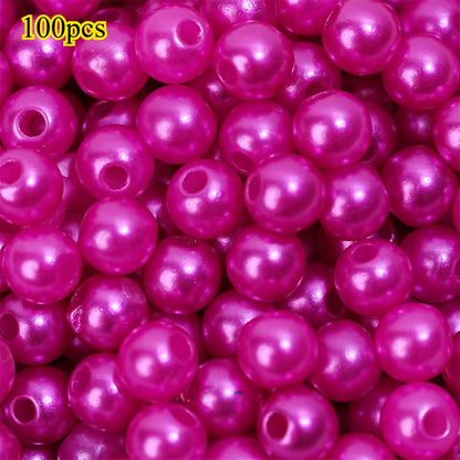 100pcs Random Colorful 8mm Round Acrylic Spacer Beads