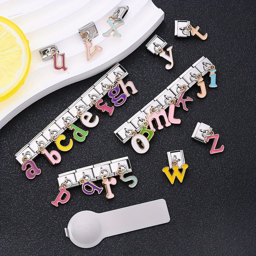 1PC A-Z English Letter Charm Link Set for 9mm Bracelets