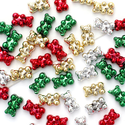 10PCS Christmas Bear Acrylic Bead Set