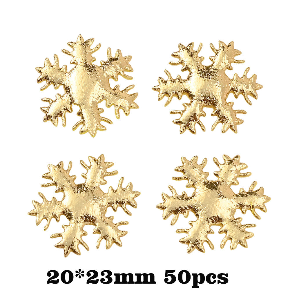 Gold & White Snowflake Polyester Decorations