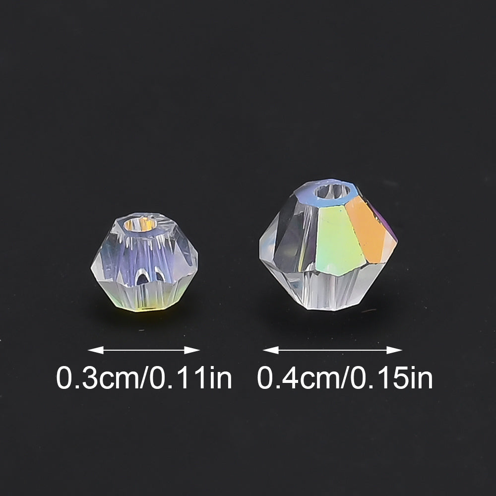 3/4 mm AB Glass Rhombus Beads