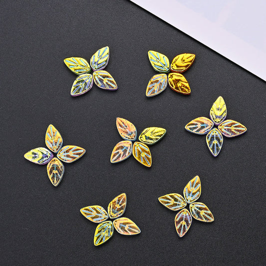 Gradient Leaf Glass Beads