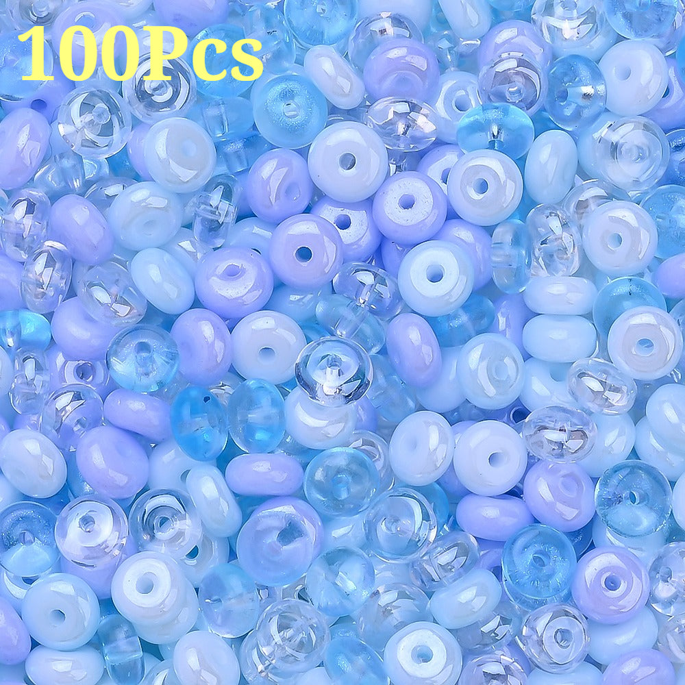 Vibrant Flat Round Glass Spacer Beads