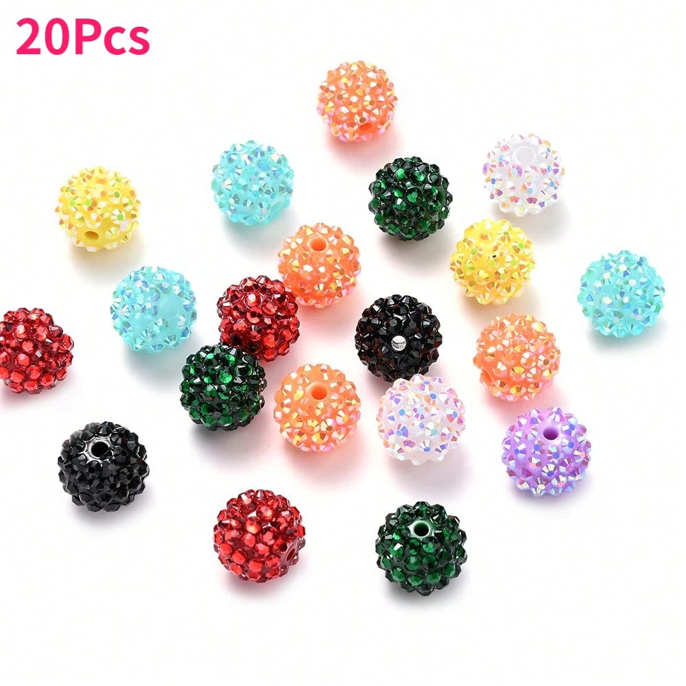 5/10/20/50pcs 14x16mm Mix Color Acrylic Rhinestone Beads