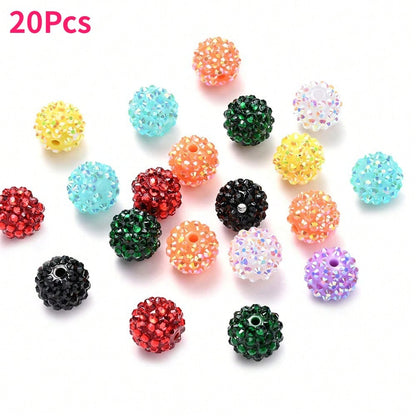 5/10/20/50pcs 14x16mm Mix Color Acrylic Rhinestone Beads
