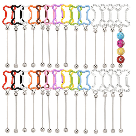 Beadable Bone Shape Keychain Kit
