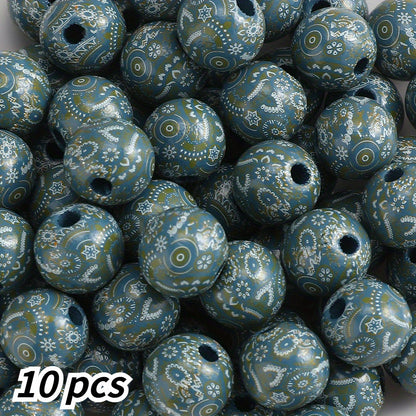 10pcs 16mm Vintage Wooden Round Beads