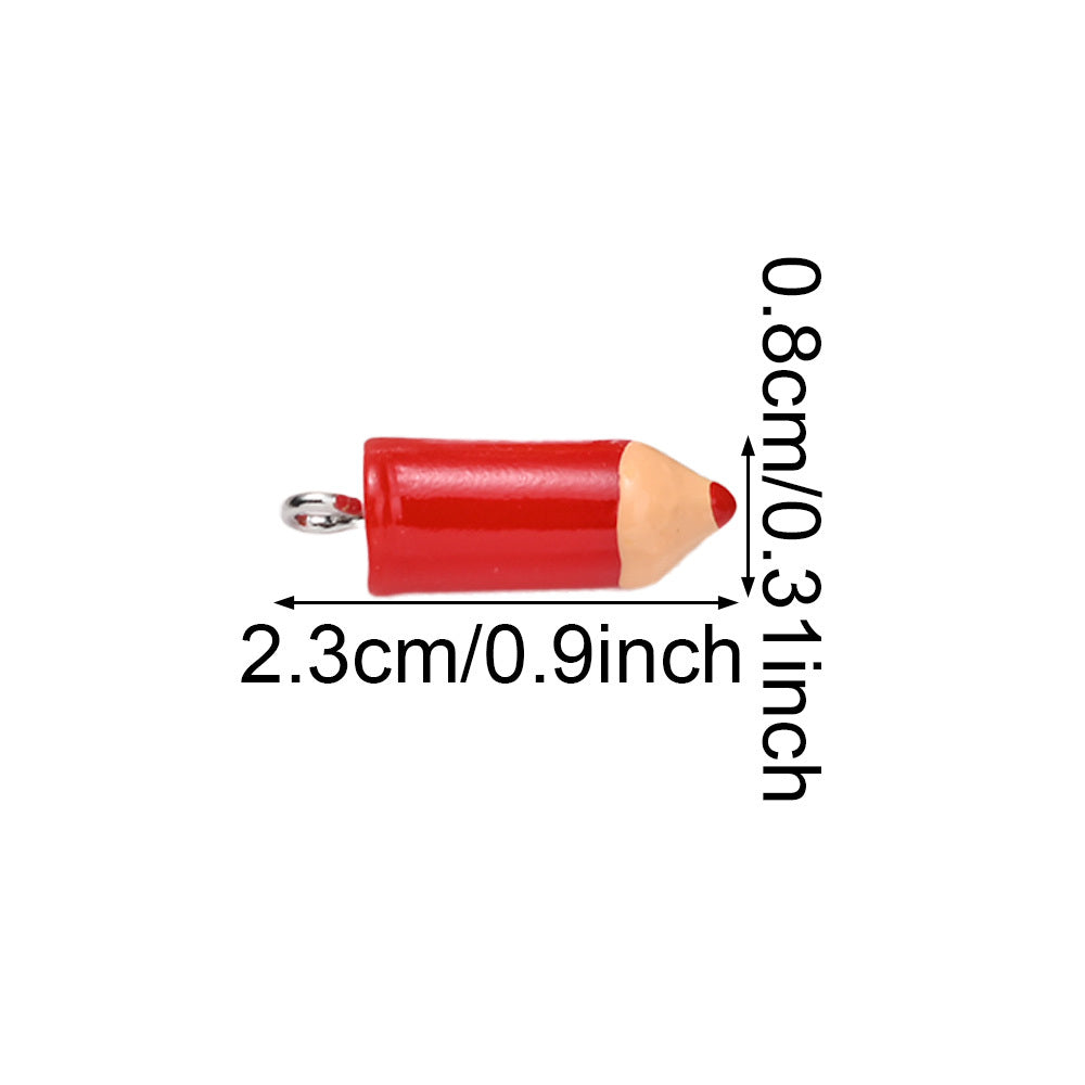 30-Piece Mixed Color Pencil Head Charms