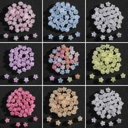 50pcs 11mm Crackle Star Acrylic Beads