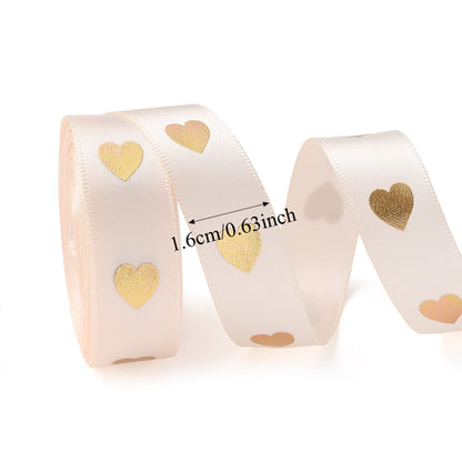 1 Roll 5 Yards Peach Heart Hot Stamping Ribbon